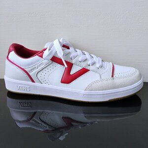Vans Women's Lowland CC Premium Lightweight Leather in Awesome Court Red / White
